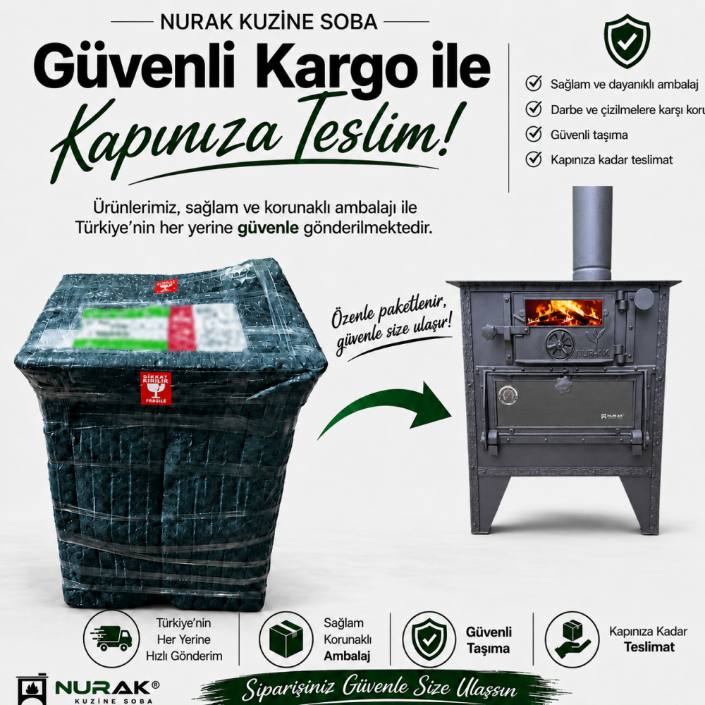 Camlı Odun Kuzinesi Fırınlı 60 x45
